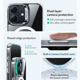 Husa pentru iPhone 17, ESR Classic Hybrid HaloLock Kickstand, negru/transparenta