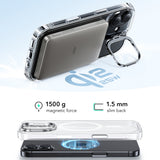 Husa pentru iPhone 17, ESR Classic Hybrid HaloLock Kickstand, negru/transparenta