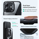 Husa pentru iPhone 17, ESR Classic Hybrid HaloLock Kickstand, negru/transparenta