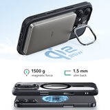 Husa pentru iPhone 17, ESR Classic Hybrid HaloLock Kickstand, negru/transparenta