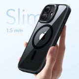 Husa pentru iPhone 17, ESR Classic Hybrid HaloLock Kickstand, negru/transparenta