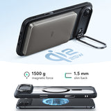 Husa pentru iPhone 17 Air, ESR Classic Hybrid HaloLock Kickstand, negru/transparenta