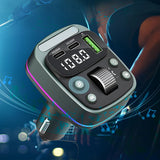 Modulator FM Techsuit EchoDrive (MFM3), Dual PD35W, Bluetooth V5.4, U-Disk to Play Music, Bass Setting, negru;verde deschis