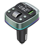 Modulator FM Techsuit EchoDrive (MFM3), Dual PD35W, Bluetooth V5.4, U-Disk to Play Music, Bass Setting, negru;verde deschis