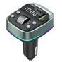 Modulator FM Techsuit EchoDrive (MFM3), Dual PD35W, Bluetooth V5.4, U-Disk to Play Music, Bass Setting, negru;verde deschis