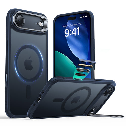 Husa pentru iPhone 17 Air, ESR Classic Hybrid HaloLock Kickstand, bleu