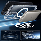 Husa pentru iPhone 17, ESR Classic Hybrid HaloLock, negru/transparenta
