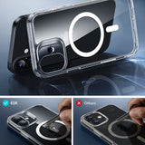 Husa pentru iPhone 17, ESR Classic Hybrid HaloLock, negru/transparenta