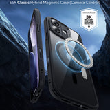 Husa pentru iPhone 17, ESR Classic Hybrid HaloLock, negru/transparenta