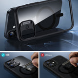 Husa pentru iPhone 17, ESR Classic Hybrid HaloLock, negru/transparenta
