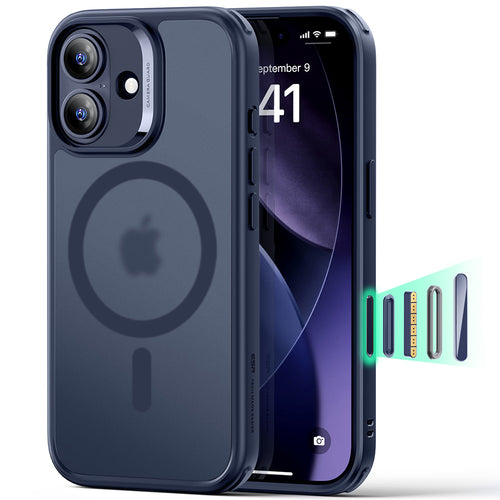 Husa pentru iPhone 17, ESR Classic Hybrid HaloLock, bleumarin