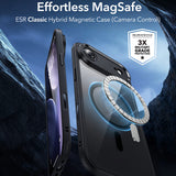 Husa pentru iPhone 17 Air, ESR Classic Hybrid HaloLock, negru/transparenta