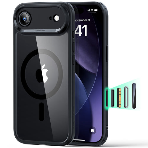Husa pentru iPhone 17 Air, ESR Classic Hybrid HaloLock, negru/transparenta