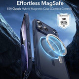Husa pentru iPhone 17 Pro, ESR Classic Hybrid HaloLock, bleu