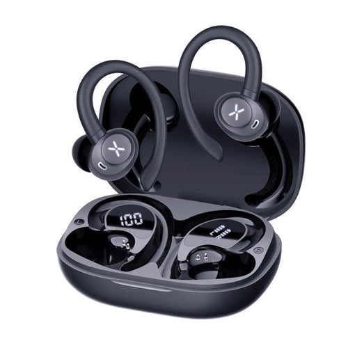 Casti wireless Techsuit Premium AirTune 100 (CW4), Bluetooth V5.4, 400mAh, IPX4, negru