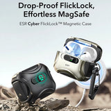 Husa casti pentru AirPods Pro 3, ESR, Cyber Flicklock Halolock Titanium, gri