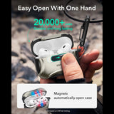 Husa casti pentru AirPods Pro 3, ESR, Cyber Flicklock Halolock Titanium, gri