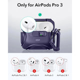 Husa casti pentru AirPods Pro 3, ESR, Cyber Flicklock Halolock, alb