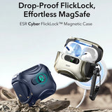 Husa casti pentru AirPods Pro 3, ESR, Cyber Flicklock Halolock, alb