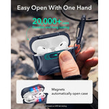 Husa casti pentru AirPods Pro 3, ESR, Cyber Flicklock Halolock, alb