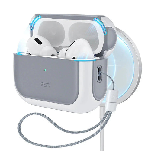 Husa casti pentru AirPods Pro 3, ESR, Orbit Hybrid Halolock, alb