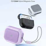 Husa casti pentru AirPods Pro 3, ESR, Orbit Hybrid Halolock Lavender, mov