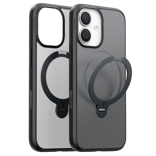 Husa pentru iPhone 17, Torras Ostand Spin MagSafe Series, negru