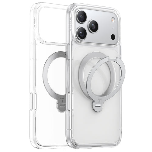 Husa pentru iPhone 17 Pro Max, Torras Ostand Spin MagSafe Series, transparenta