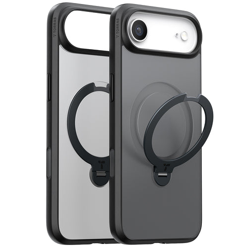Husa pentru iPhone 17 Air, Torras Ostand Spin MagSafe Series, negru
