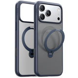 Husa pentru iPhone 17 Pro Max, Torras Ostand Spin MagSafe Series, albastru