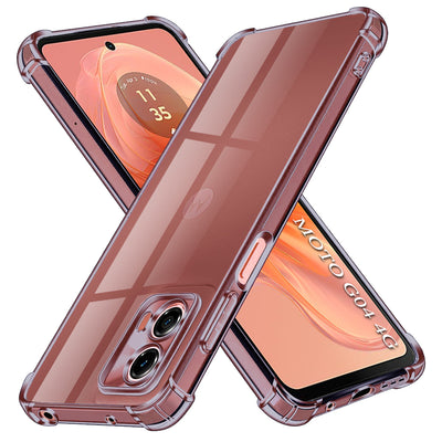 Husa pentru Motorola Moto G04, Techsuit Shockproof Clear Silicone, fumuriu
