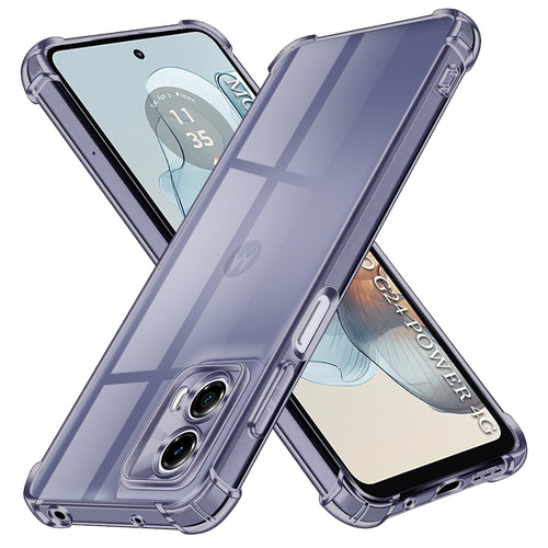 Husa pentru Motorola Moto G24 Power, Techsuit Shockproof Clear Silicone, fumuriu