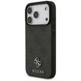 Husa pentru iPhone 17 Pro, Guess 4G Small and Classic Logo MagSafe (GUHMP17LP4SM4MK), negru