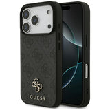 Husa pentru iPhone 17 Pro, Guess 4G Small and Classic Logo MagSafe (GUHMP17LP4SM4MK), negru