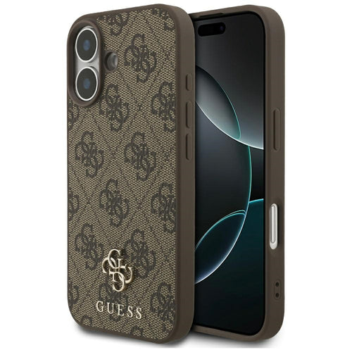 Husa pentru iPhone 17, Guess 4G Small and Classic Logo MagSafe (GUHMP17SP4SM4MW), maro