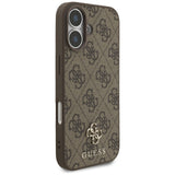 Husa pentru iPhone 17, Guess 4G Small and Classic Logo MagSafe (GUHMP17SP4SM4MW), maro