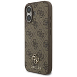 Husa pentru iPhone 17, Guess 4G Small and Classic Logo MagSafe (GUHMP17SP4SM4MW), maro