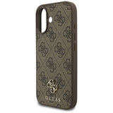 Husa pentru iPhone 17, Guess 4G Small and Classic Logo MagSafe (GUHMP17SP4SM4MW), maro