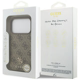Husa pentru iPhone 17 Pro, Guess 4G Small and Classic Logo MagSafe (GUHMP17LP4SM4MW), maro