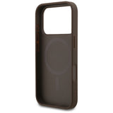 Husa pentru iPhone 17 Pro, Guess 4G Small and Classic Logo MagSafe (GUHMP17LP4SM4MW), maro