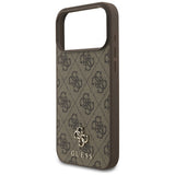 Husa pentru iPhone 17 Pro Max, Guess 4G Small and Classic Logo MagSafe (GUHMP17XP4SM4MW), maro