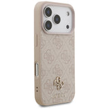 Husa pentru iPhone 17 Pro, Guess 4G Small and Classic Logo MagSafe (GUHMP17LP4SM4MP), roz