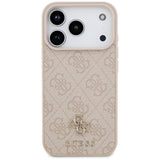 Husa pentru iPhone 17 Pro, Guess 4G Small and Classic Logo MagSafe (GUHMP17LP4SM4MP), roz