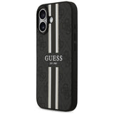 Husa pentru iPhone 17, Guess Hardcase 4G Printed Stripes MagSafe (GUHMP17SP4RPSK), negru