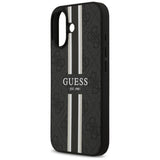 Husa pentru iPhone 17, Guess Hardcase 4G Printed Stripes MagSafe (GUHMP17SP4RPSK), negru