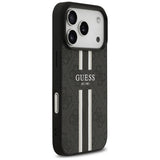 Husa pentru iPhone 17 Pro Max, Guess Hardcase 4G Printed Stripes MagSafe (GUHMP17XP4RPSK), negru