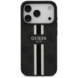 Husa pentru iPhone 17 Pro Max, Guess Hardcase 4G Printed Stripes MagSafe (GUHMP17XP4RPSK), negru