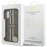 Husa pentru iPhone 17, Guess Hardcase 4G Printed Stripes MagSafe (GUHMP17SP4RPSW), maro