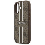 Husa pentru iPhone 17, Guess Hardcase 4G Printed Stripes MagSafe (GUHMP17SP4RPSW), maro