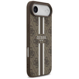 Husa pentru iPhone 17 Air, Guess Hardcase 4G Printed Stripes MagSafe (GUHMP17MP4RPSW), maro